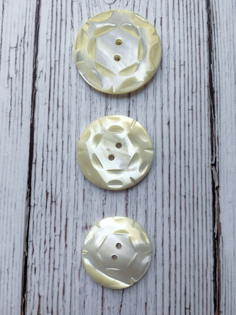 Set Botón Nácar Tallado Hexágono