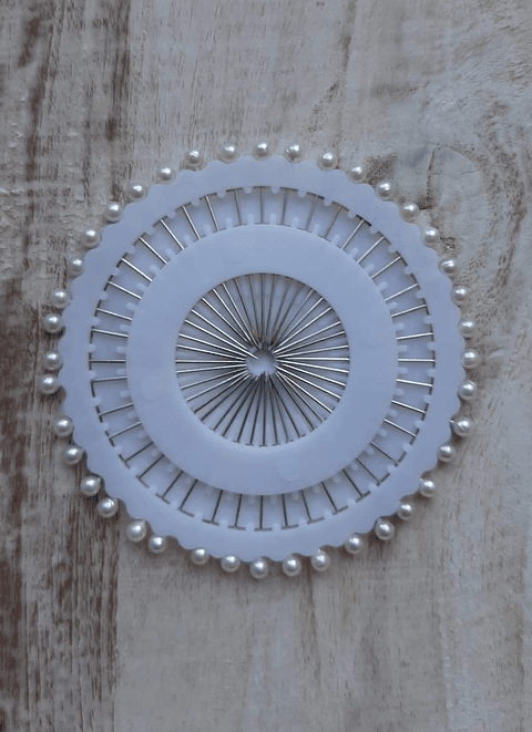 Rodela alfileres cabeza perlada