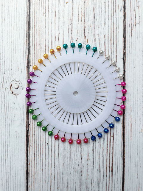 Rodela alfileres cabeza perlada