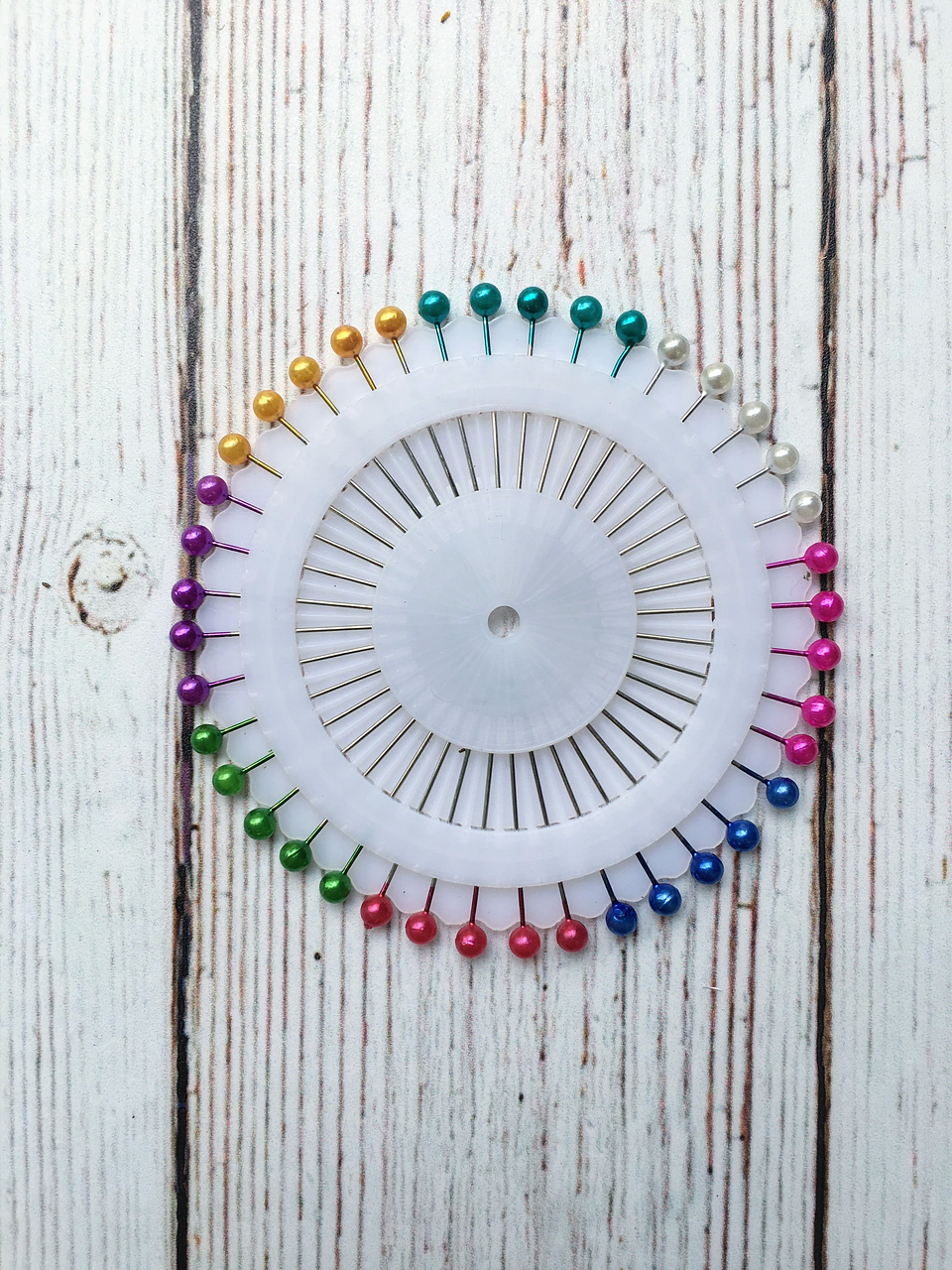 Rodela alfileres cabeza perlada 1