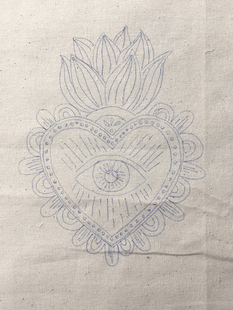 Dibujo en tela Detente