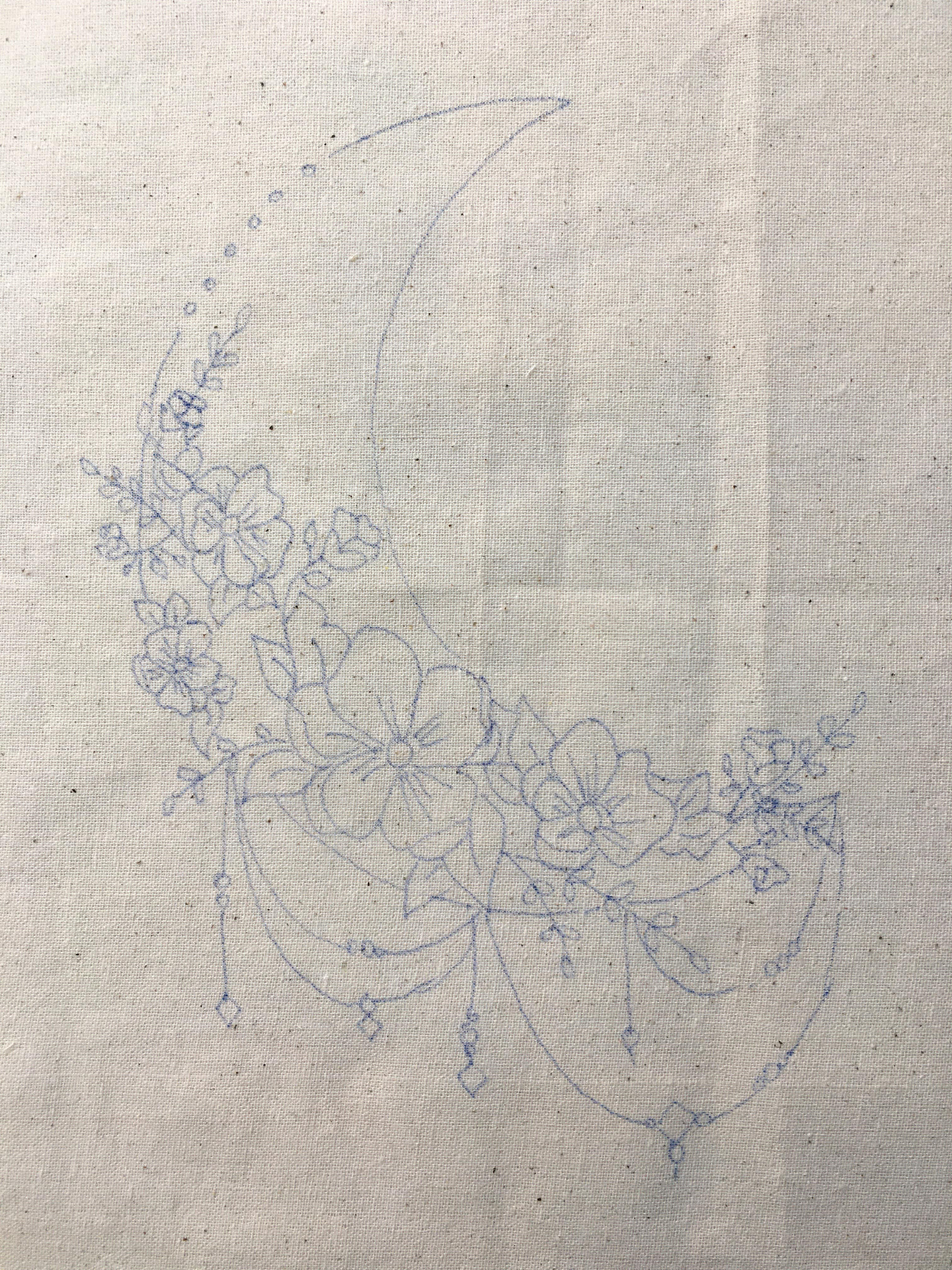 Dibujo en tela Luna Floral 1