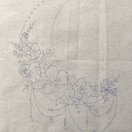 Dibujo en tela Luna Floral