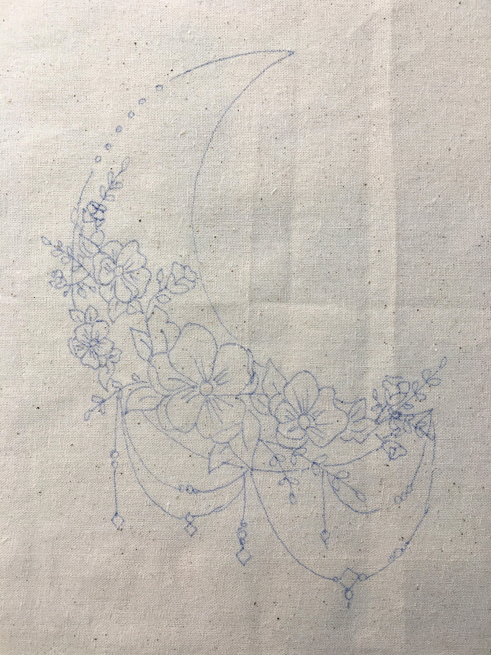 Dibujo en tela Luna Floral 1