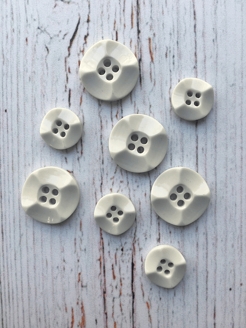 Set 6 Botones Amalia Blancos