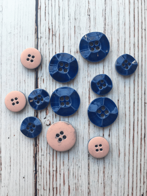 Set 6 Botones Amalia Azules