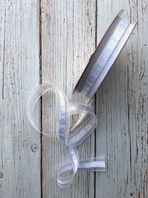 Rollo Cinta Organza Flores 15mm