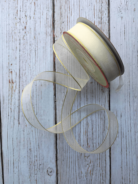 ﻿Rollo Cinta Organza Lúrex 15mm