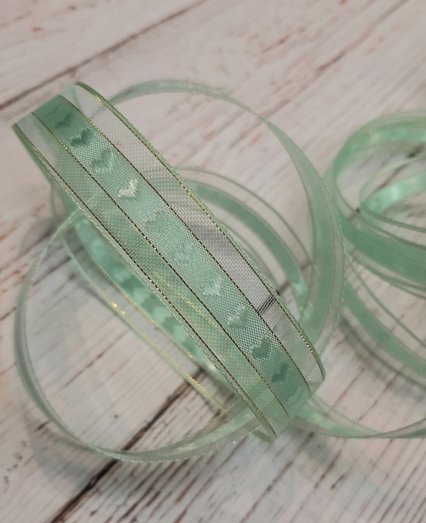 Cinta Organza Corazones 3mts 2