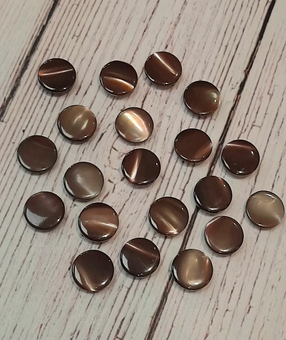Botones Nácar pulido café 1