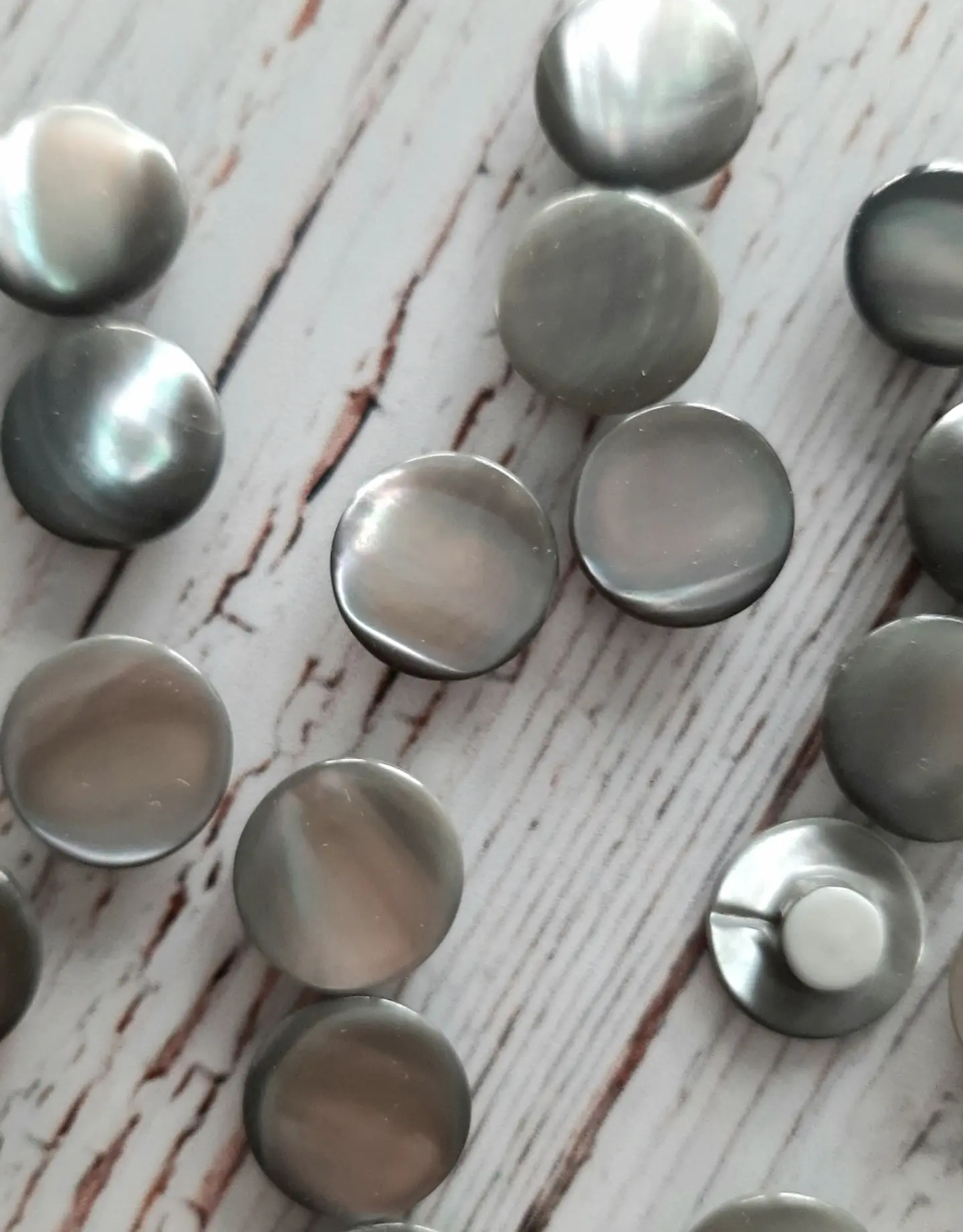 Botones Nácar Gris Pulidos  1