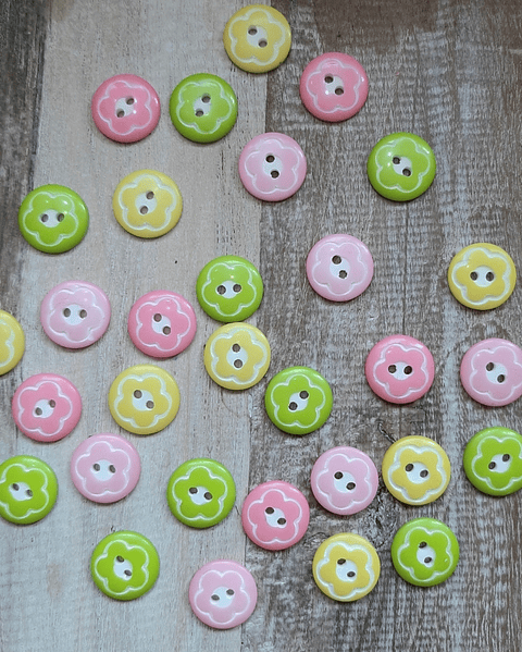 Set 6 Botones Flor 15mm