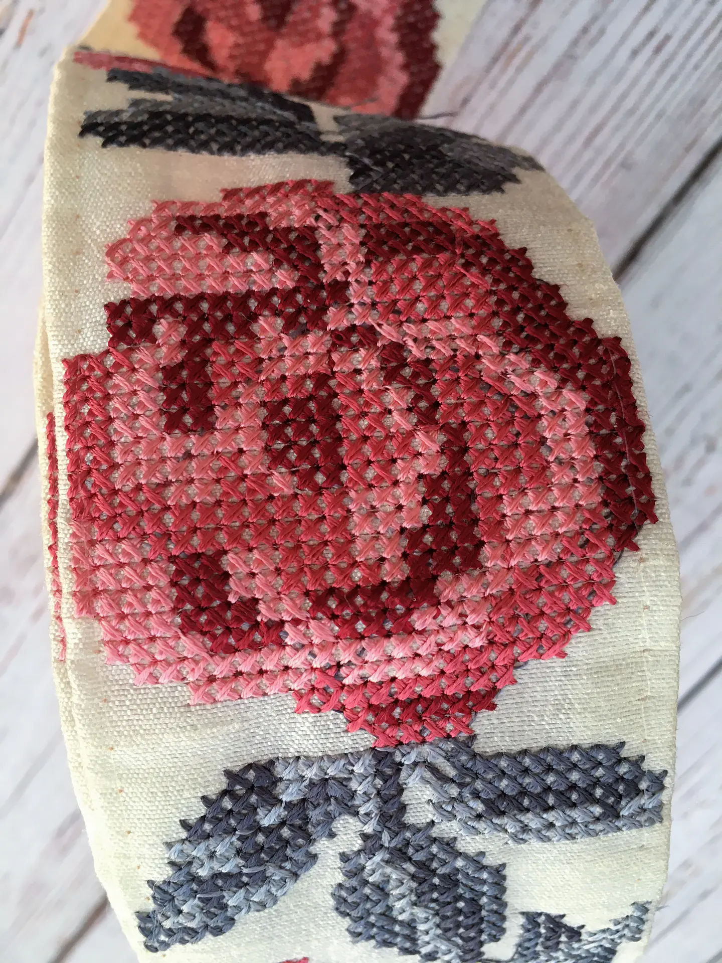 Cinta India Rosas Punto Cruz 2