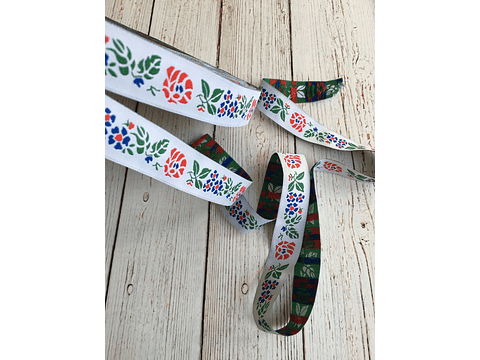 Cinta jacquard navideña por metro