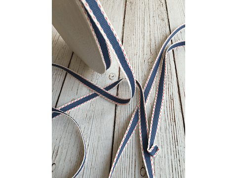 Cinta pespunte azulino por metro