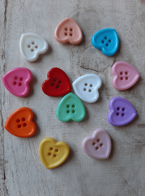 Botones Corazón 23mm unidad
