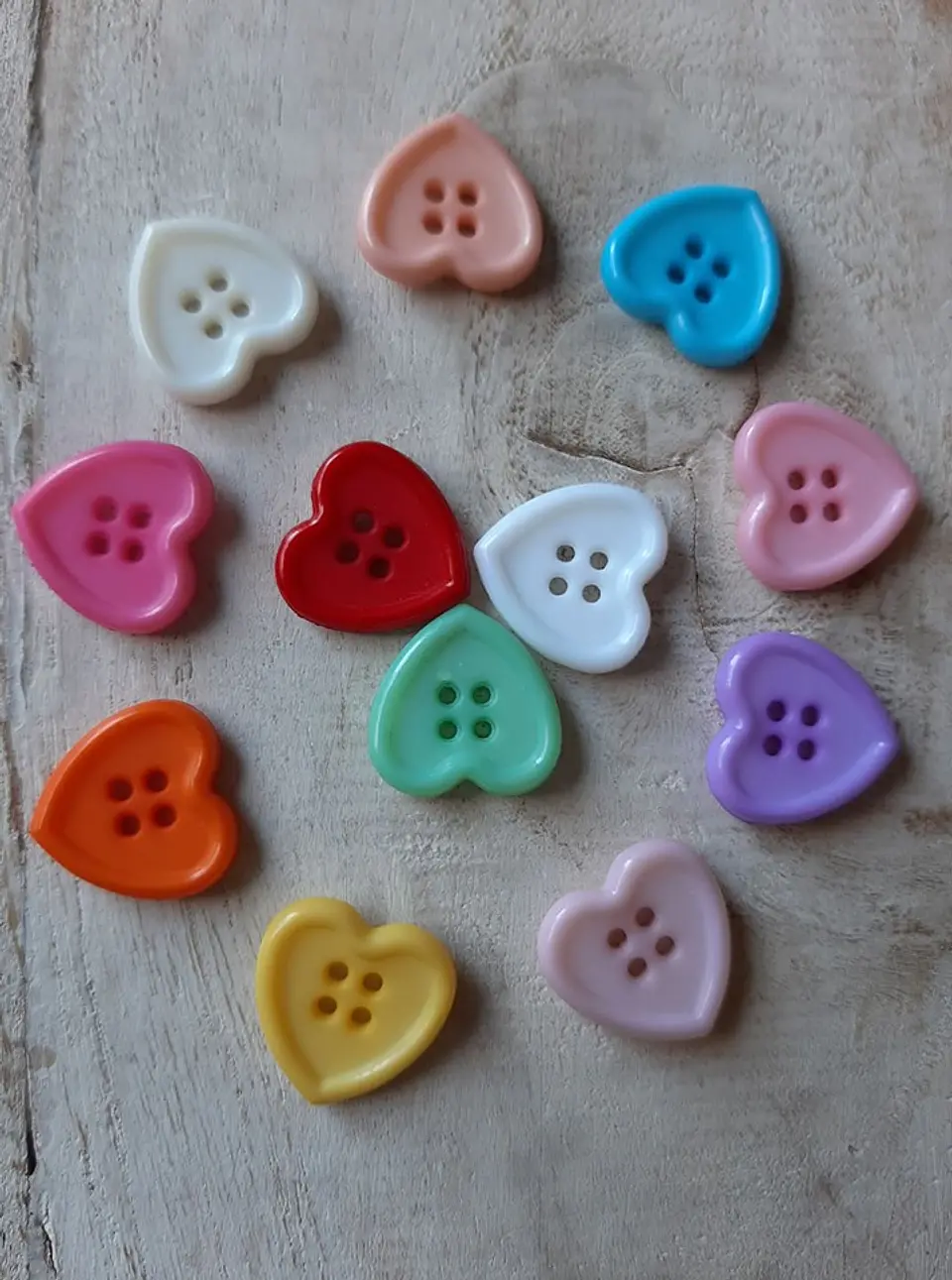 Set 6 Botones Corazón 23mm 1