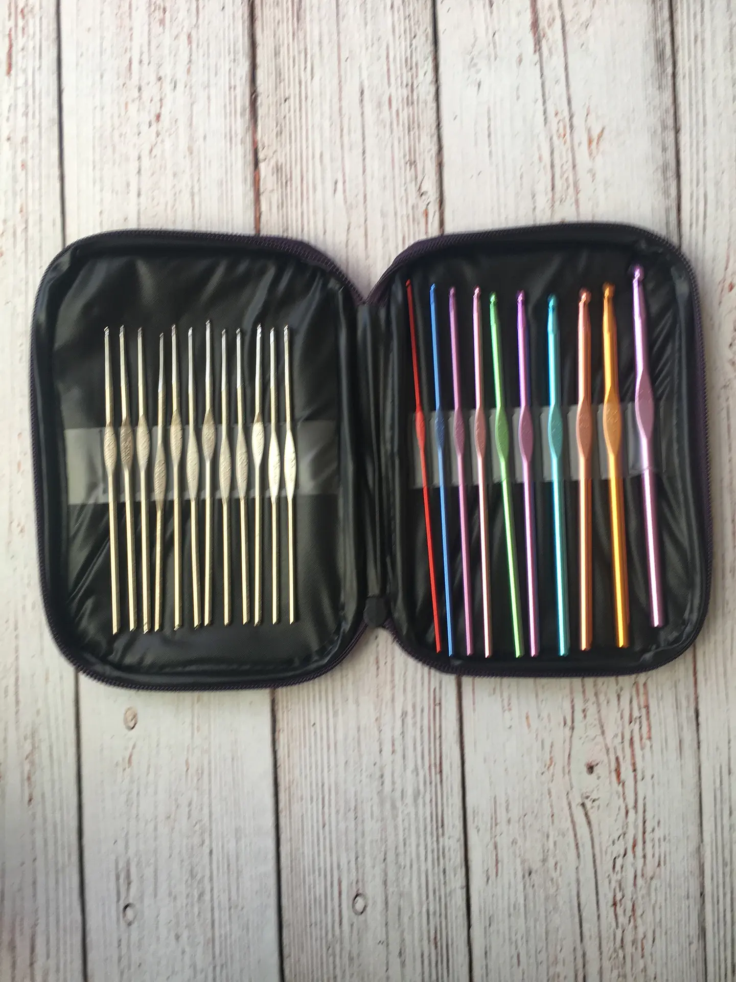 Estuche set crochet metálicos  1