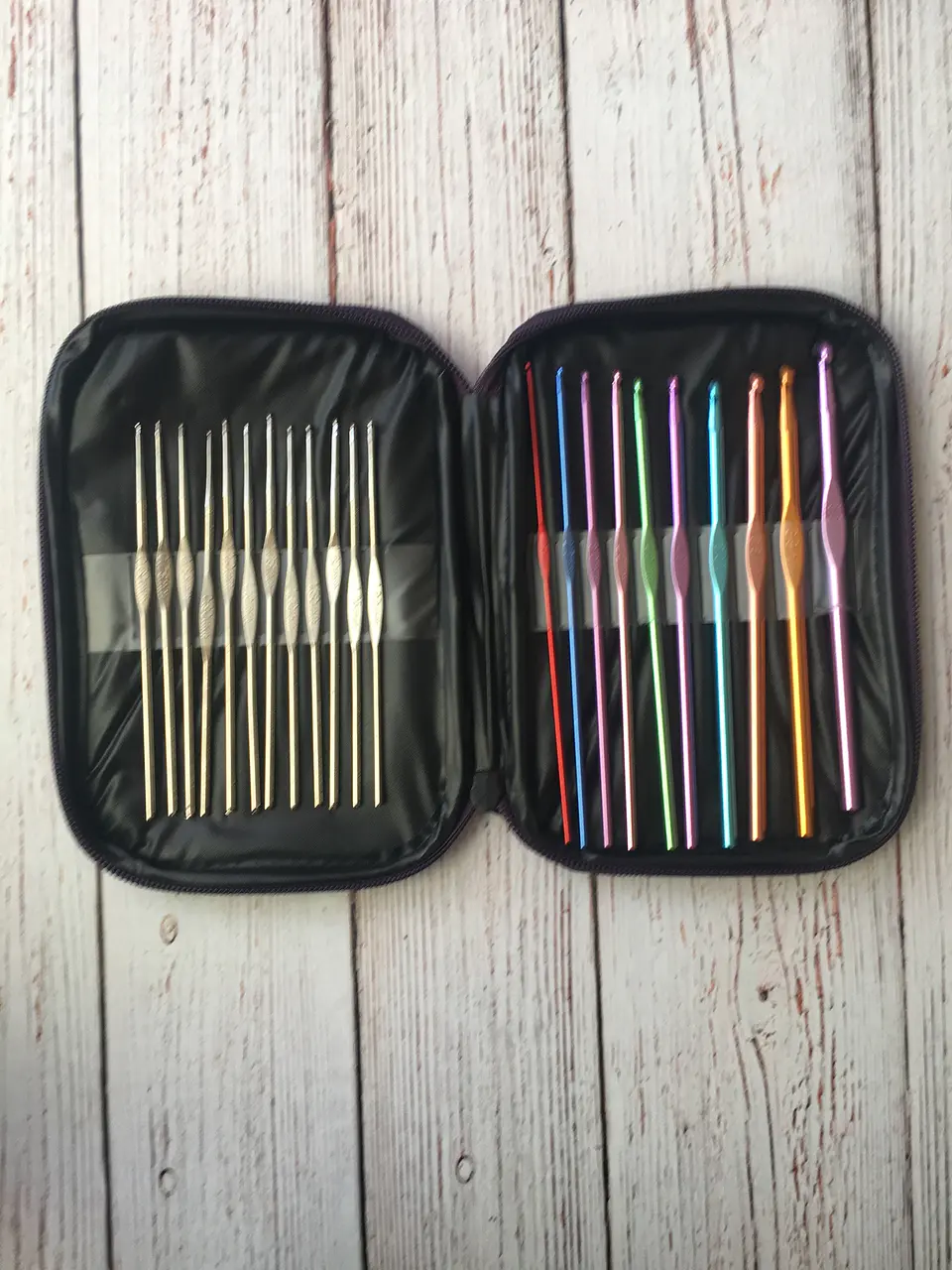 Estuche set crochet metálicos  1