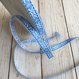 Cinta jacquard flechas celeste