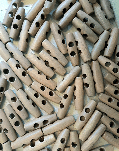 Set 6 Botones Barril de madera natural