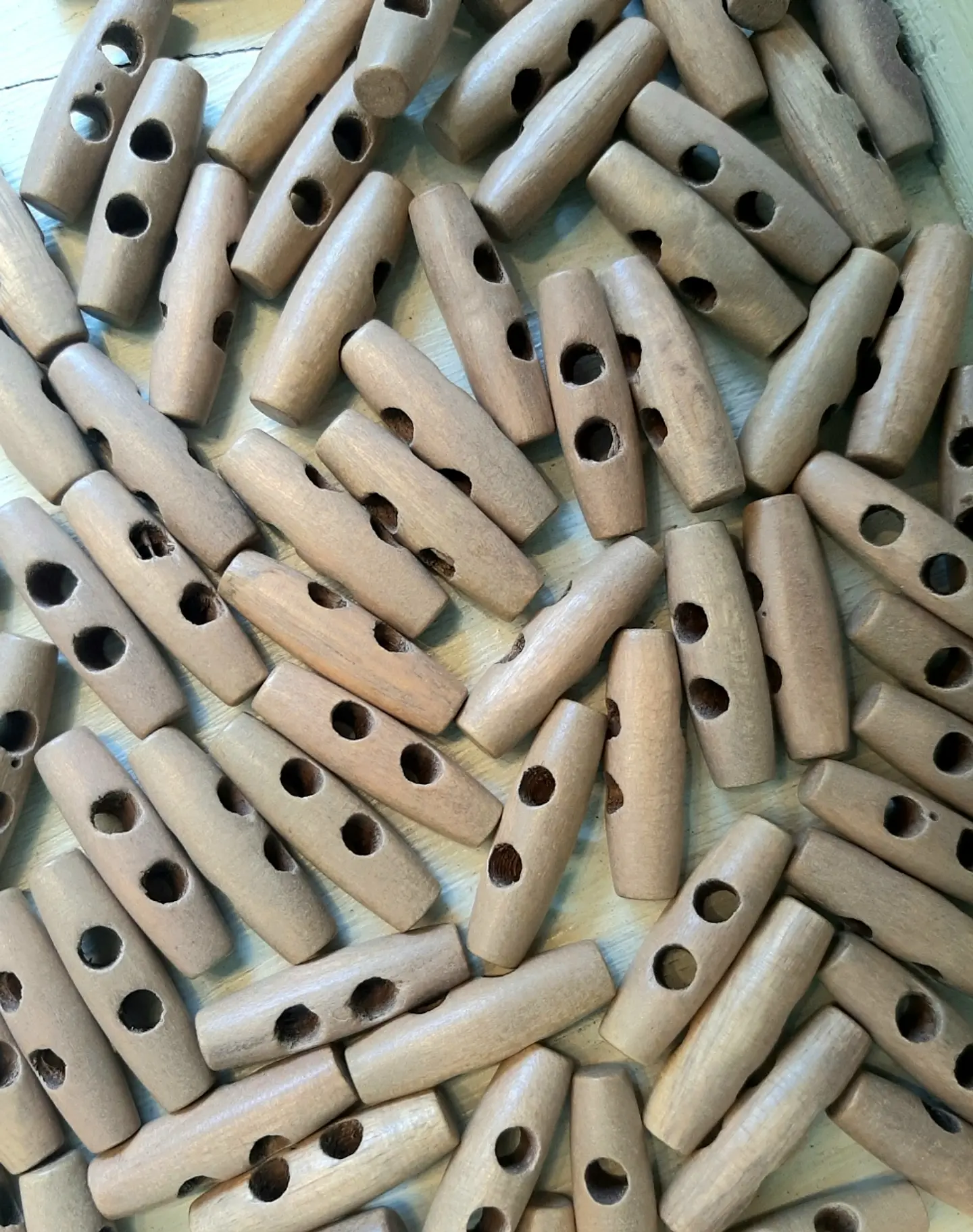 Set 6 Botones Barril de madera natural 1