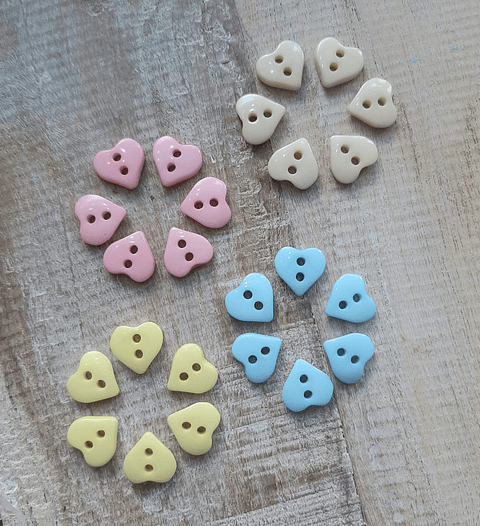 Set 6 botones corazón 