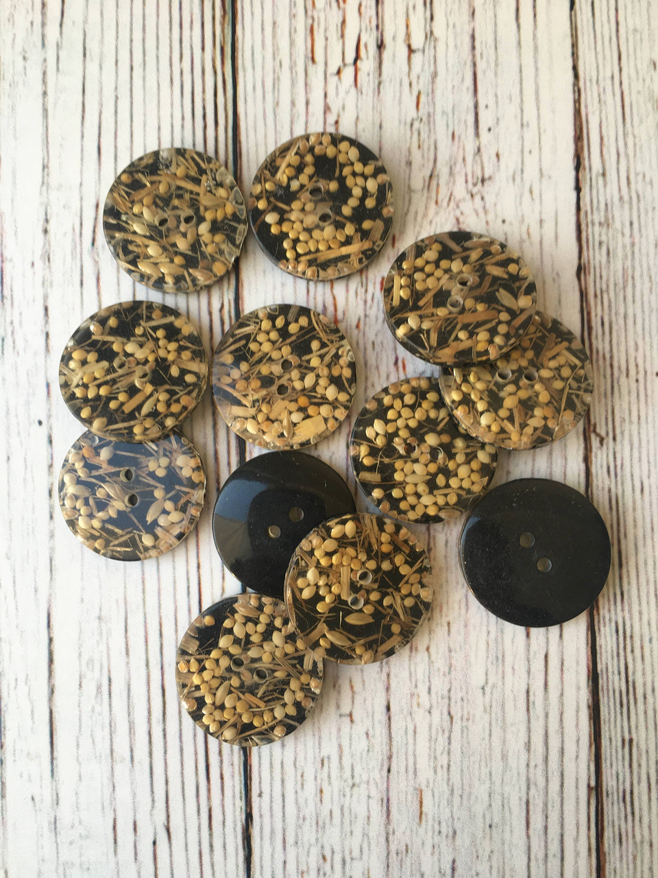 Botones Resina con Semillas por unidad 1