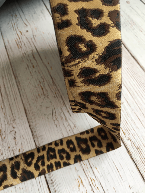 Cinta Animal Print Leopardo Ocre por metro
