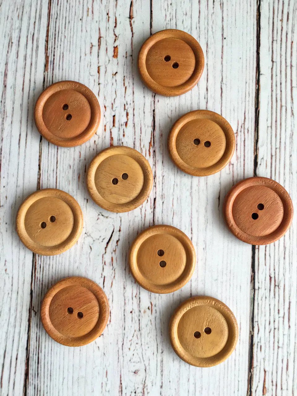 Set 4 Botones de Madera 30mm 1