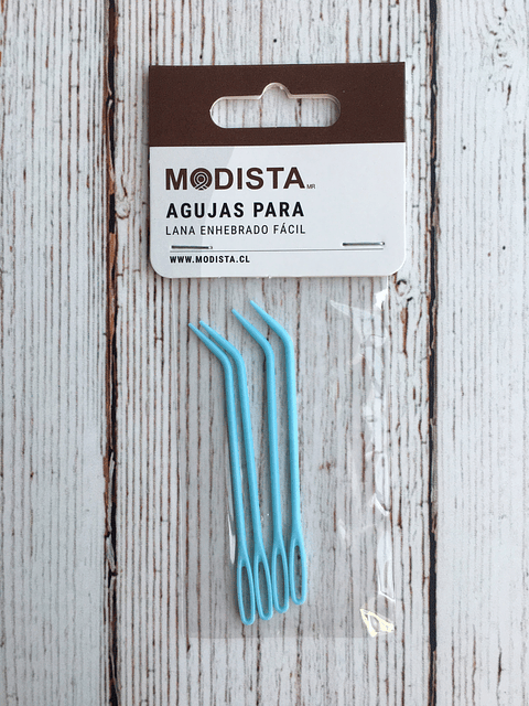 Set agujas lana punta curva