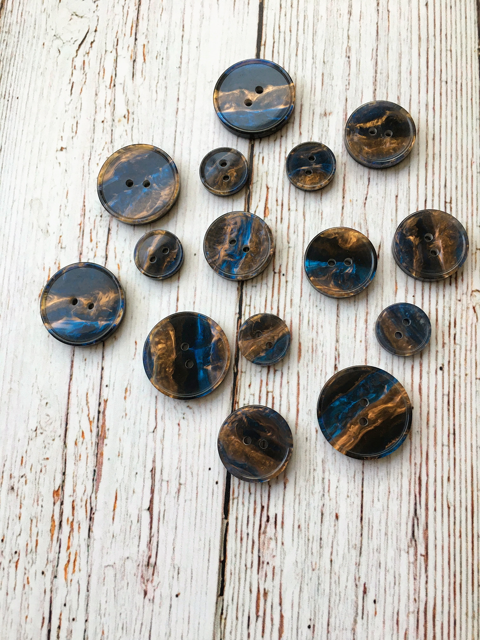 Botones Vetas tostado y azul 1