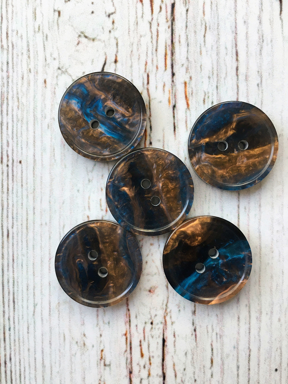 Botones Vetas tostado y azul 3