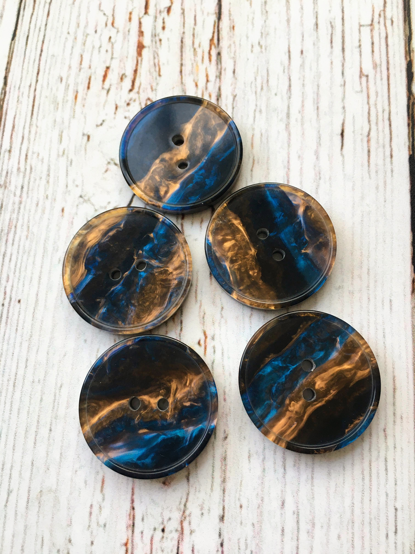 Botones Vetas tostado y azul 4