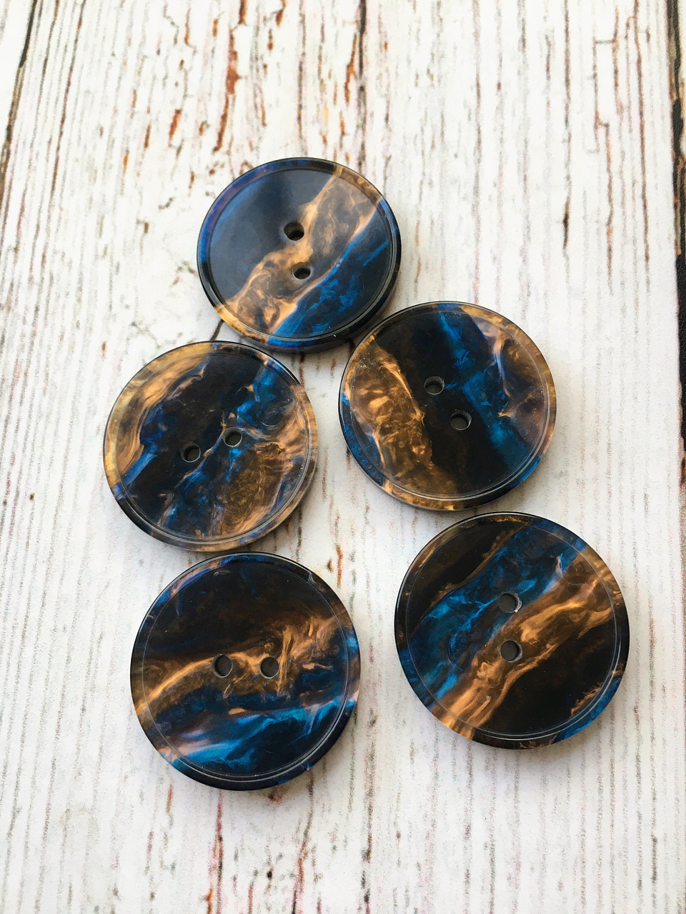 Botones Vetas tostado y azul 4