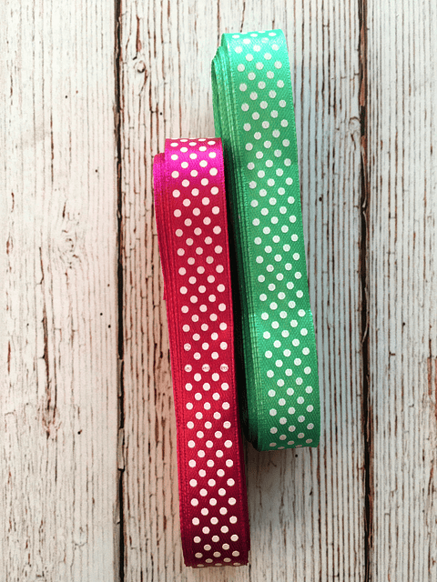 Pieza Cinta Satín Lunares 15mm