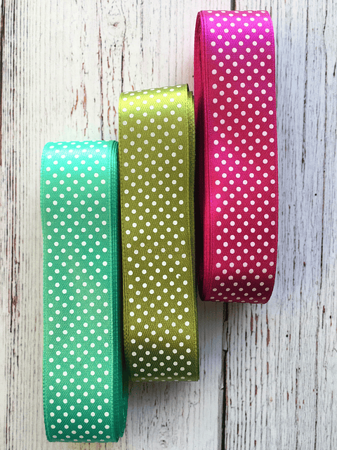 Pieza Cinta Satin Lunares 25mm