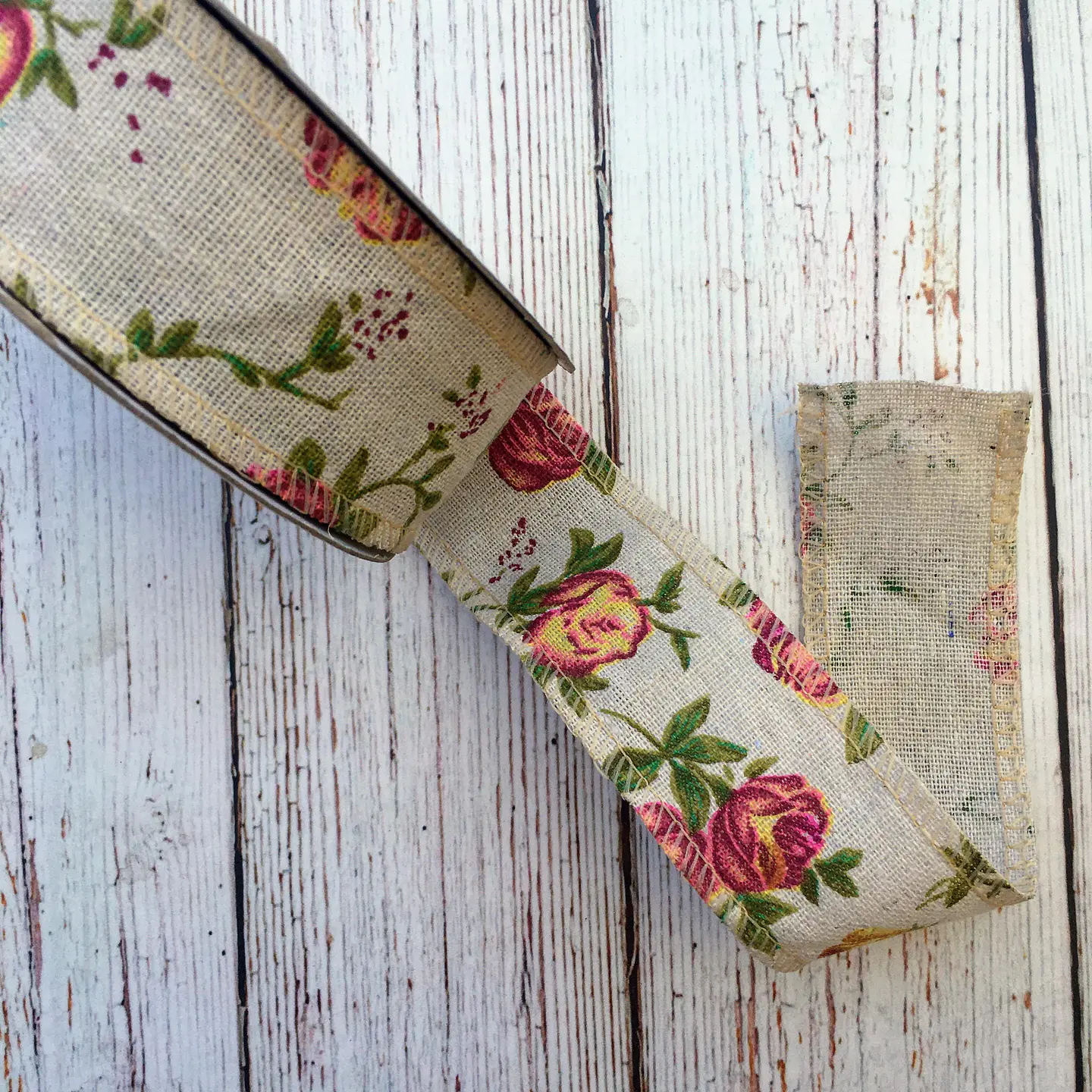 Cinta Lino Rosas por metro 1