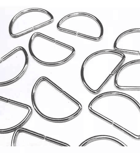 Medialuna Metálica plateada (6und)