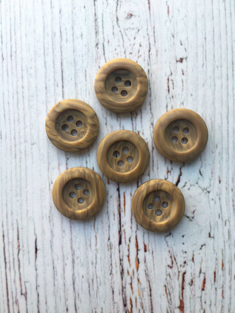 Set 6 Botones matizados beige 1