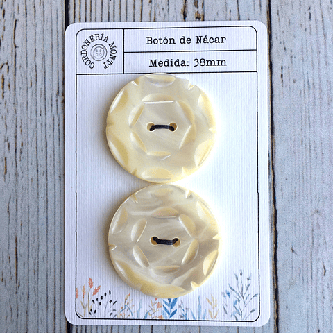Set Botón Nácar Tallado Hexágono