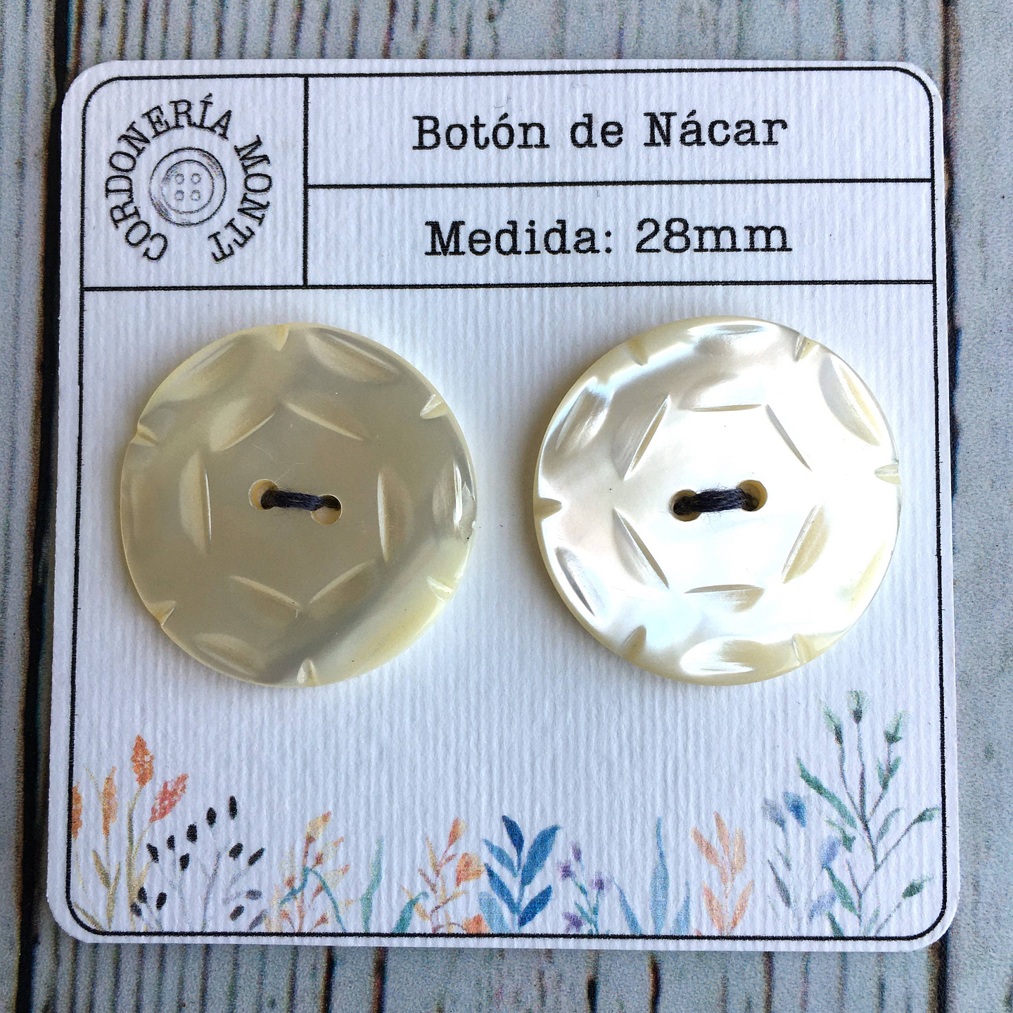 Set Botón Nácar Tallado Hexágono 4