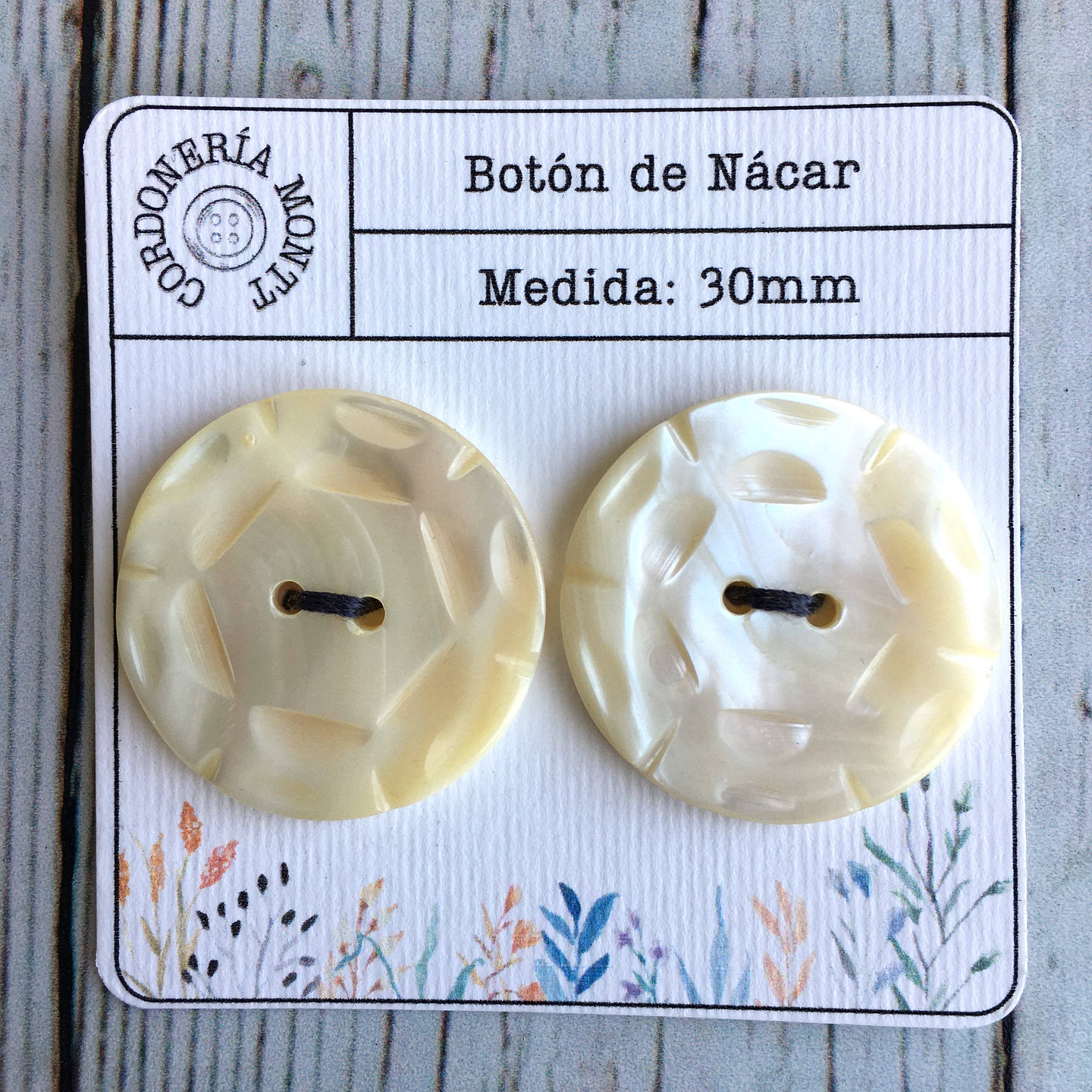 Set Botón Nácar Tallado Hexágono 3