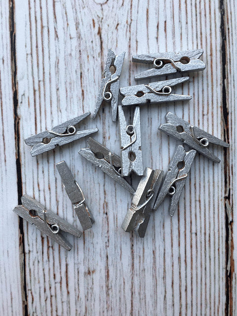 Set Perritos de Madera Plateados