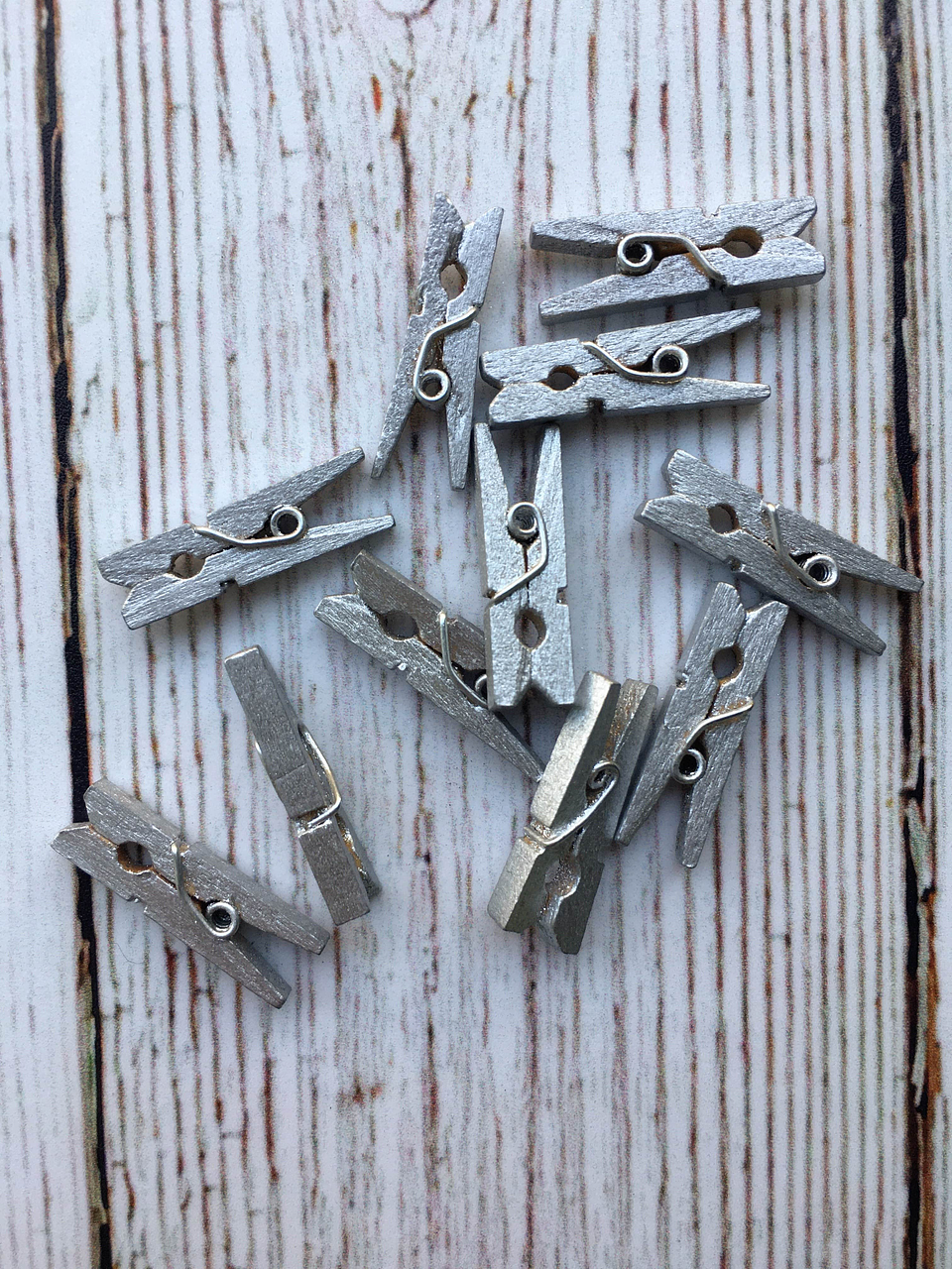 Set Perritos de Madera Plateados 1