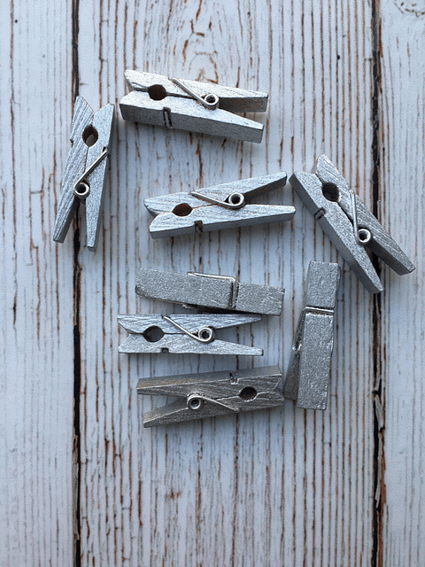 Set Perritos de Madera Plateados