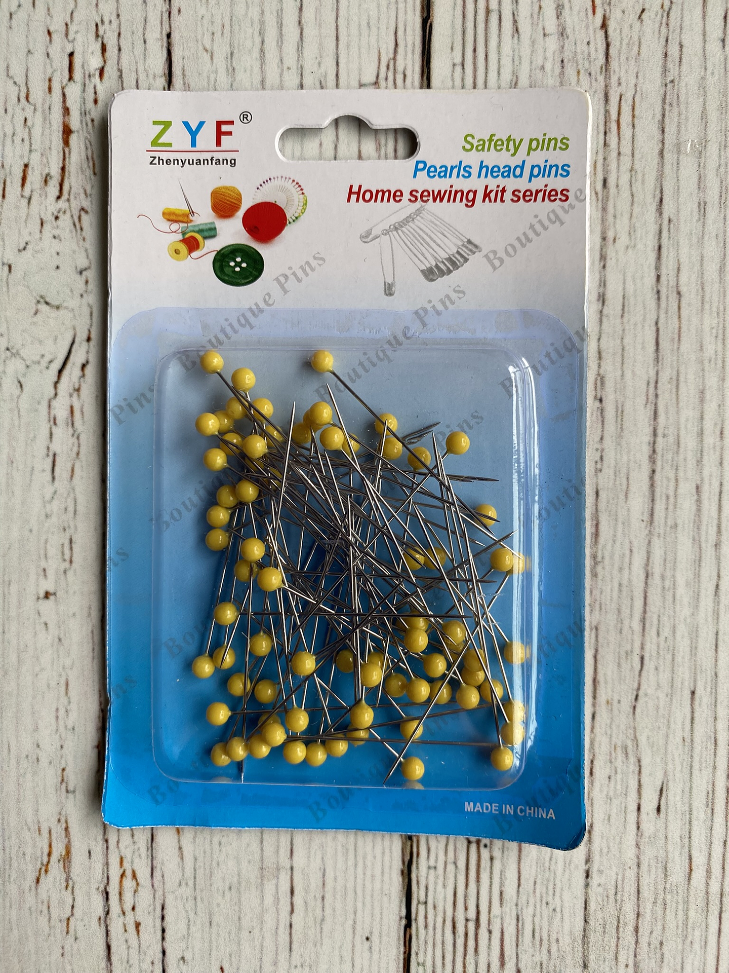 Alfileres cabeza amarilla 1