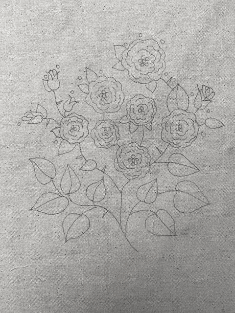 Dibujo en tela Rosas