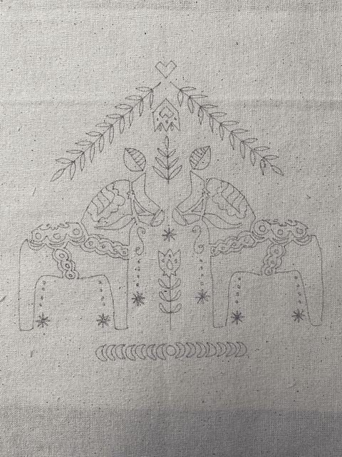 Dibujo en tela Caballos