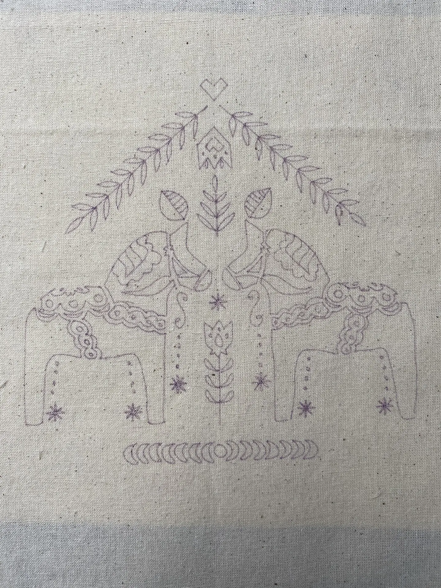 Dibujo en tela Caballos 1